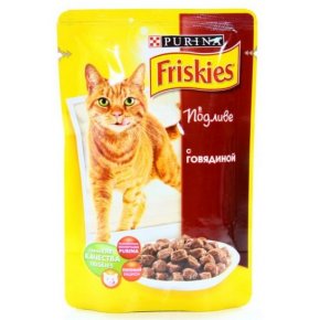 Корм для взрослых кошек с говядиной полнорационный Friskies 100 гр