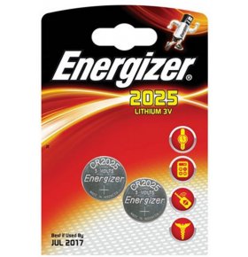 Элемент питания Lithium CR2025 Energizer 2 шт