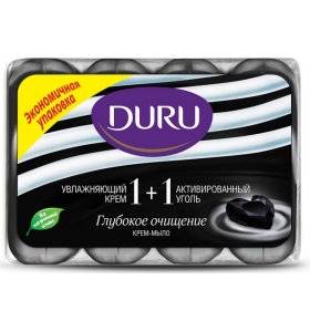 Крем-мыло 1+1 Активированный уголь глубокое очищение Duru 4 х 90 гр