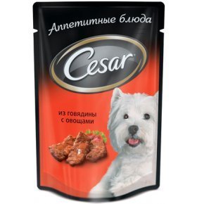 Корм для собак из говядины с овощами Cesar 100гр