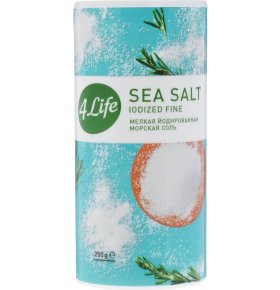Соль морская мелкая йодированная 4Life 250 гр