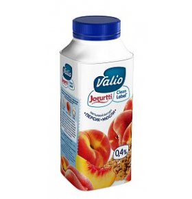 Питьевой йогурт Clean Label с персиком и мюсли 0,4 % Valio 330 г