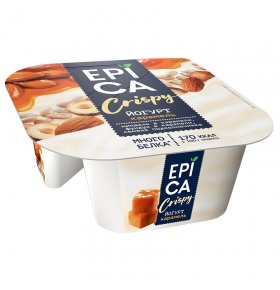 Йогурт с карамелью и смесь из семян подсолнечника и орехов в карамели 4,8% Еpica Crispy 140 гр