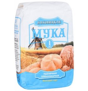 Мука пшеничная хлебопекарная высший сорт Луховицкая 1 кг