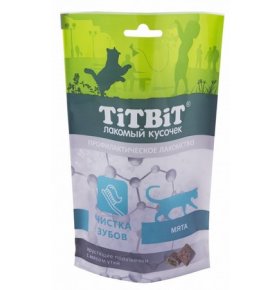 Лакомство для кошек Для чистки зубов утка TitBit 60 гр