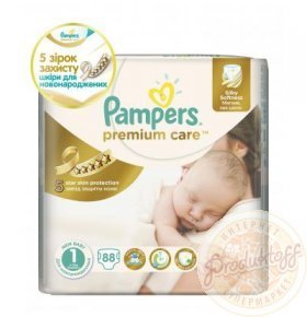 Подгузники Pampers Premium Care Newborn 2-5кг 88шт/уп