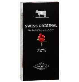 Шоколад с кусочками клюквы горький 72% Swiss original 100 гр