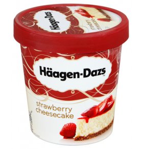 Мороженое Ванильное пломбир Клубничный чизкейк Haagen Dazs 430 гр