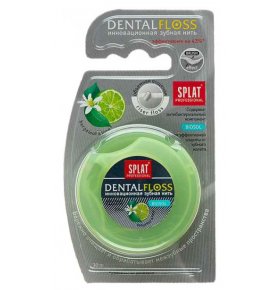 Зубная нить Professional Dental Floss Антибактериальная объемная с ароматом бергамота и лайма 30 метров Splat