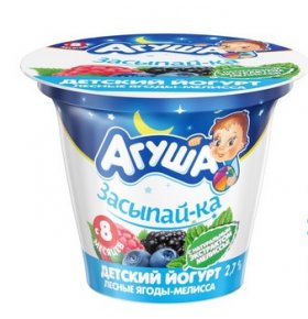 Йогурт лесные ягоды мелиса 2,7% Агуша 90 гр