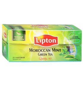 Чай зеленый Lipton Moroccan Mint ароматиз.байховый 25*1,6г/уп