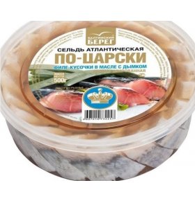 Сельдь Балтийский Берег По-царски ароматная филе-кусочки в масле 500 гр