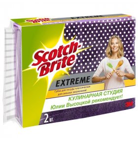 Губки для мытья посуды Scotch-Brite Extreme поролоновые 70x109 мм 2 штуки