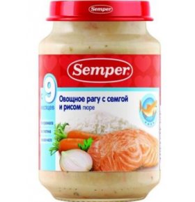 Пюре семга с овощами Semper 190 гр