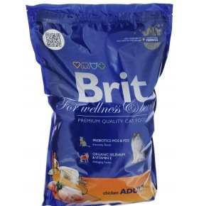 Корм для взрослых кошек с курицей Brit 1,5 кг