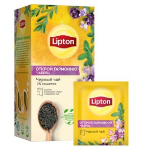 Чай черный Открой гармонию с чабрецом Lipton 25 пак х 1,5 гр
