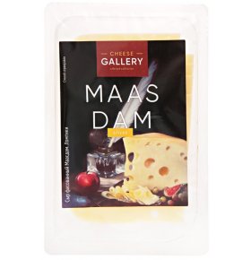 Сыр полутвердый Маасдам 45% нарезка Cheese Gallery 125 гр