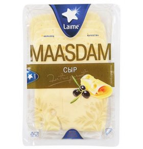 Сыр Маасдам 45% нарезка слайсы Laime 150 гр