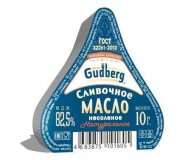 Масло сливочное  Высший сорт 82,5% Gudberg 216 шт х 10 гр
