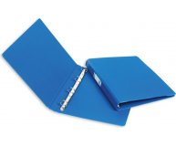 Папка на 4-х кольцах картонная пластиковая 35 мм синяя Bantex