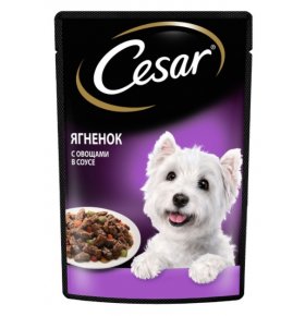 Влажный корм для собак ягненок с овощами Cesar 85 гр