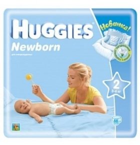 Подгузники Huggies Newborn Mega 3-6 кг 88шт/уп