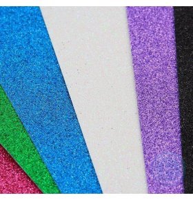 Набор цветной сверкающей бумаги А4 6 цветов, 6 листов