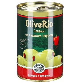 Оливки зеленые фаршированные перцем OliveRio 300 гр