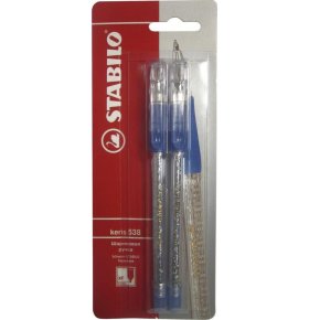 Ручка шариковая Stabilo 538/41-2B синяя в упаковке 2 штуки