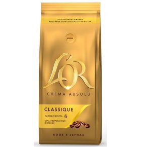 Кофе натуральный жареный в зернах L’OR Crema Absolu Classique 230 г