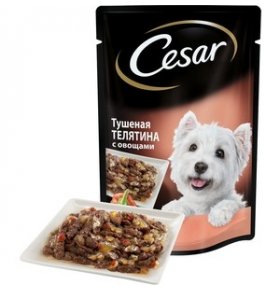 Влажный корм для собак тушеная телятина с овощами Cesar 100 гр