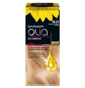 Стойкая крем-краска для волос Olia оттенок 10.21 Перламутровый блонд Garnier 1 уп