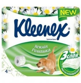 Бумага туалетная Kleenex Ромашка 3-слойная 4шт/уп