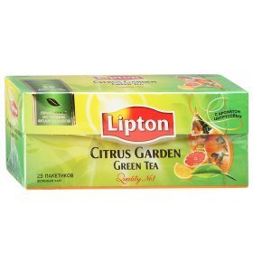 Чай зеленый Lipton Citrus Garden ароматиз.байховый 25*1,4г/уп