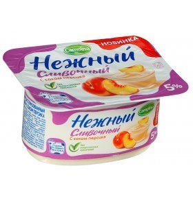 Йогурт нежный сливочный с соком персика 5% Campina 110 гр