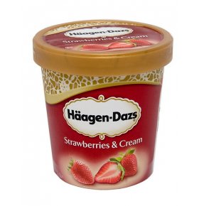 Мороженое Клубничное со сливками Haagen Dazs 500 мл,