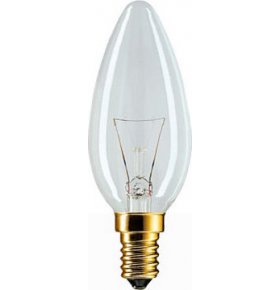 Лампа накаливания Philips 60W E14 230V B35 CL