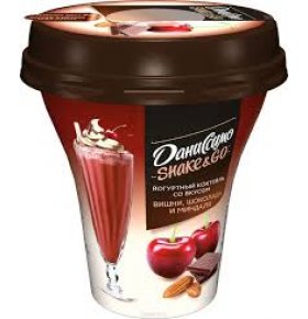 Йогуртный коктейль Вишня Шоколад и Миндаль 5,2% Даниссимо Shake&Go 260 г