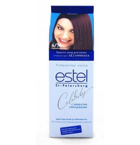 Краска-уход для волос Celebrity тон горький шоколад 6/76 Estel 140 мл