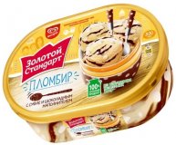 Мороженое 100% натуральный пломбир суфле в шоколаде контейнер Золотой стандарт 500 гр
