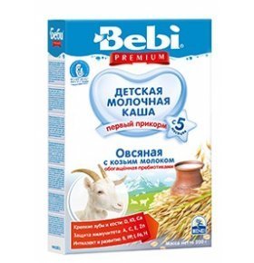 Каша Bebi Premium овсяная с козьим мол и пребиот ^ 200г