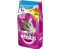 Кошачий корм Whiskas подушечки  с курицей для стерилизованных котов и кошек 1,9кг