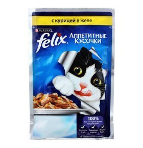 Корм для кошек Felix с курицей в желе 85г