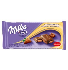 Шоколад молочный Milka цельный миндаль 90г