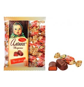 Конфеты Аленка крем-брюле помадные глазированные Красный октябрь 250 гр
