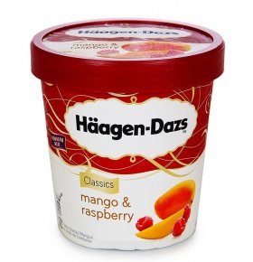 Мороженое Пломбир манго и малина Haagen Dazs 100 мл