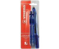Ручка шариковая автоматическая синяя Stabilo 2 шт