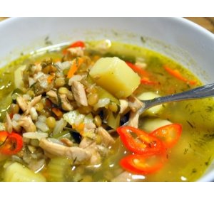 Чечевичный суп с курицей
