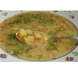 Суп со сметано-укропной заправкой